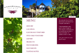 Kahurangi Wine - inside the CD